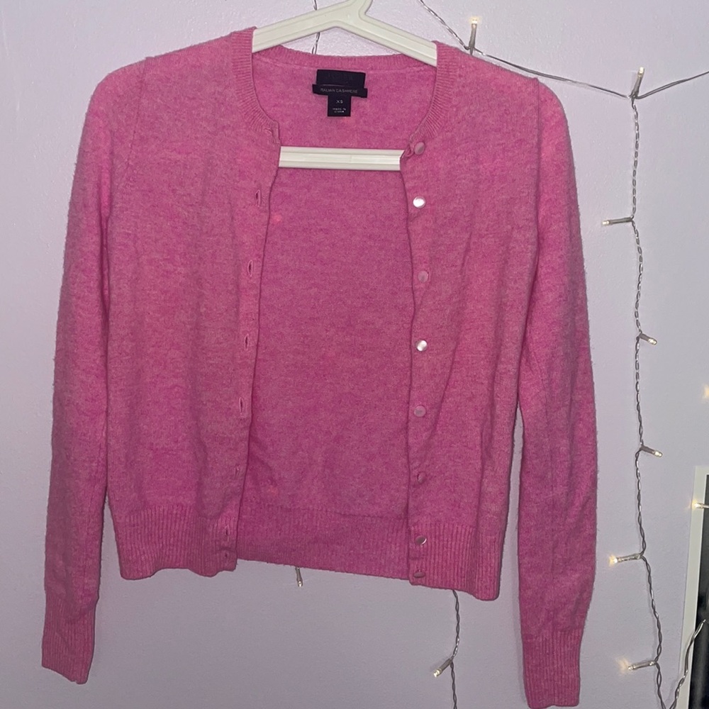 J. Crew Italian Cashmere Pink Cardigan